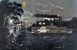 RL 27835 Contournant un virage sur le Mississippi Steamboat Queen of the West